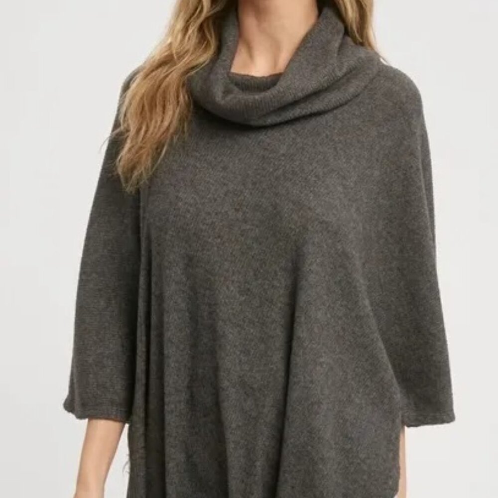 CLEAR OUT!!!! Asymmetrical Cowl Neck Poncho - Picture 10 of 10